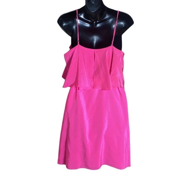 Amanda uprichard 100% silk Barbie pink drawstring tank dress small - Picture 5 of 7